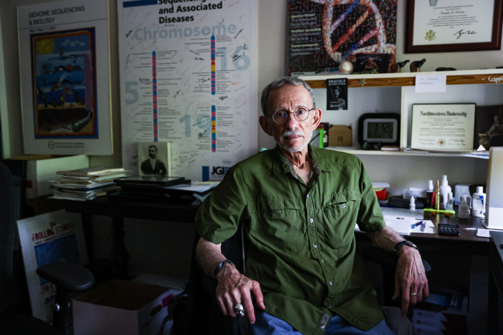 Dr. Aristides (Ari) Patrinos at his home office in Gaithersburg, Maryland on June 5, 2024.