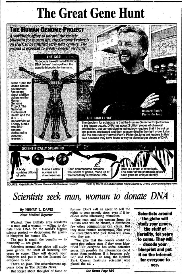 Clip from a story on the Human Genome Project in The Buffalo News in March 1997